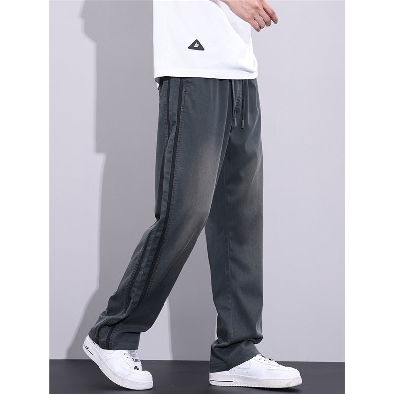 American Tencel Casual Pants Men'S Summer Loose Straight Dirty Jeans New Ice Silk Ice Oxygen Sports Pants - Image 5
